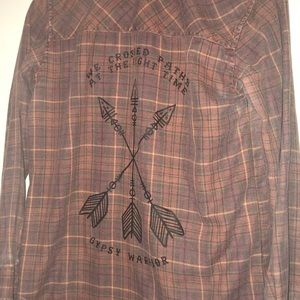 Gypsy Warrior Flannel with print on back